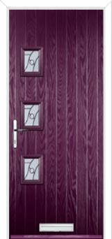 3 Square (off set) Abstract Composite Front Door in Purple Violet