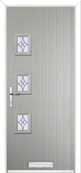 3 Square (off set) Elegance Composite Front Door in Agate Grey