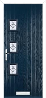 3 Square (off set) Elegance Composite Front Door in Dark Blue