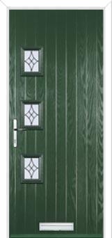 3 Square (off set) Elegance Composite Front Door in Green