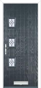 3 Square (off set) Elegance Composite Front Door in Anthracite Grey