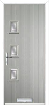 3 Square (off set) Enfield Composite Front Door in Agate Grey