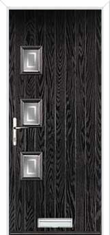 3 Square (off set) Enfield Composite Front Door in Black Brown
