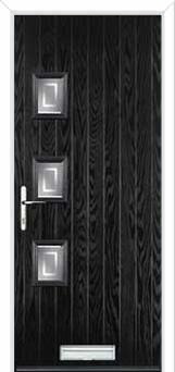 3 Square (off set) Enfield Composite Front Door in Black