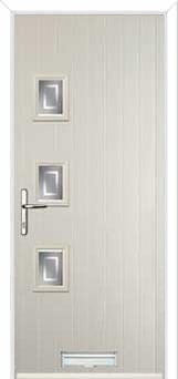 3 Square (off set) Enfield Composite Front Door in Cream