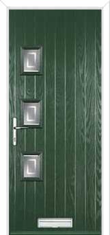 3 Square (off set) Enfield Composite Front Door in Green