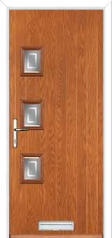 3 Square (off set) Enfield Composite Front Door in Oak