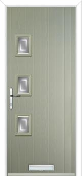 3 Square (off set) Enfield Composite Front Door in Pebble Grey