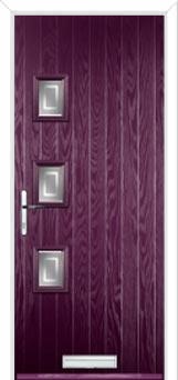 3 Square (off set) Enfield Composite Front Door in Purple Violet