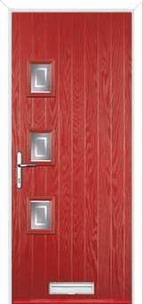 3 Square (off set) Enfield Composite Front Door in Red