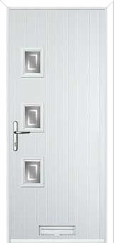 3 Square (off set) Enfield Composite Front Door in White