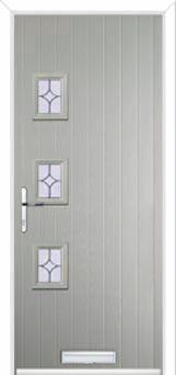 3 Square (off set) Flair Composite Front Door in Agate Grey