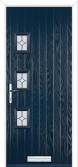 3 Square (off set) Flair Composite Front Door in Dark Blue