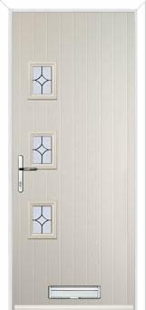 3 Square (off set) Flair Composite Front Door in Cream