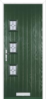 3 Square (off set) Flair Composite Front Door in Green