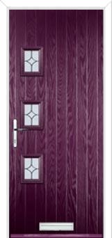 3 Square (off set) Flair Composite Front Door in Purple Violet