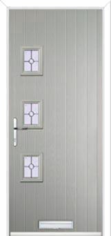 3 Square (off set) Finesse Composite Front Door in Agate Grey