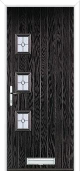 3 Square (off set) Finesse Composite Front Door in Black Brown