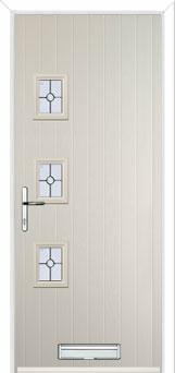 3 Square (off set) Finesse Composite Front Door in Cream