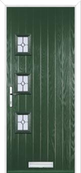 3 Square (off set) Finesse Composite Front Door in Green