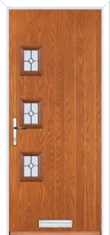 3 Square (off set) Finesse Composite Front Door in Oak