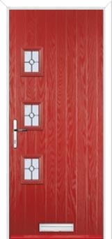 3 Square (off set) Finesse Composite Front Door in Red