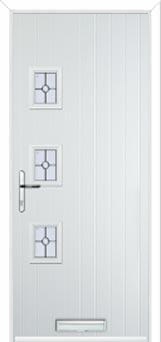 3 Square (off set) Finesse Composite Front Door in White