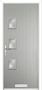 3 Square (off set) Staxton Composite Front Door in Agate Grey