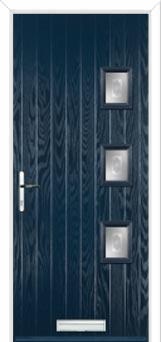 3 Square (off set) Staxton Composite Front Door in Dark Blue