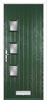 3 Square (off set) Staxton Composite Front Door in Green