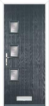 3 Square (off set) Staxton Composite Front Door in Anthracite Grey