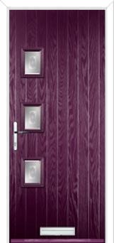 3 Square (off set) Staxton Composite Front Door in Purple Violet