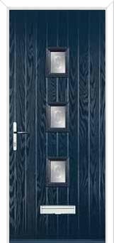 3 Square (centre) Staxton Composite Front Door in Dark Blue