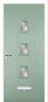 3 Square (centre) Staxton Composite Front Door in Chartwell Green