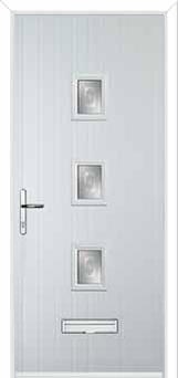 3 Square (centre) Staxton Composite Front Door in White