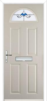 4 Panel 1 Arch Crystal Bohemia Composite Front Door in Cream