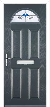 4 Panel 1 Arch Crystal Bohemia Composite Front Door in Anthracite Grey