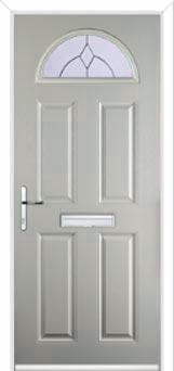 4 Panel 1 Arch Classic Composite Front Door in Agate Grey