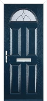 4 Panel 1 Arch Classic Composite Front Door in Dark Blue