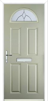 4 Panel 1 Arch Classic Composite Front Door in Pebble Grey