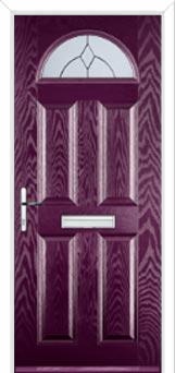 4 Panel 1 Arch Classic Composite Front Door in Purple Violet