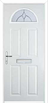 4 Panel 1 Arch Classic Composite Front Door in White
