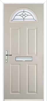 4 Panel 1 Arch Crystal Harmony Composite Front Door in Cream