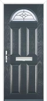 4 Panel 1 Arch Crystal Harmony Composite Front Door in Anthracite Grey