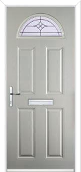 4 Panel 1 Arch Elegance Composite Front Door in Agate Grey