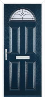 4 Panel 1 Arch Elegance Composite Front Door in Dark Blue