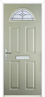 4 Panel 1 Arch Elegance Composite Front Door in Pebble Grey