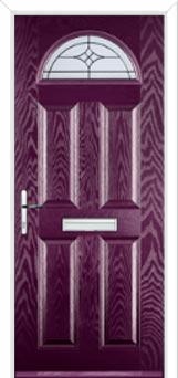 4 Panel 1 Arch Elegance Composite Front Door in Purple Violet