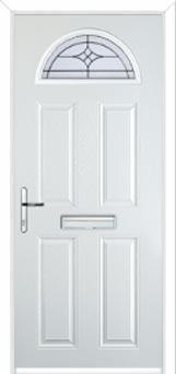 4 Panel 1 Arch Elegance Composite Front Door in White