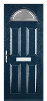 4 Panel 1 Arch Enfield Composite Front Door in Dark Blue